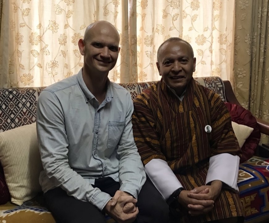 Thakur S. Powdyel and Troy Sadkowsky in Thimphu, Bhutan